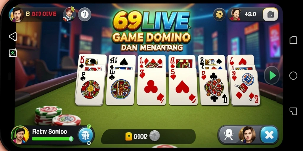 Tampilan gameplay seru dalam 69LIVE yang menghadirkan pengalaman domino menantang.