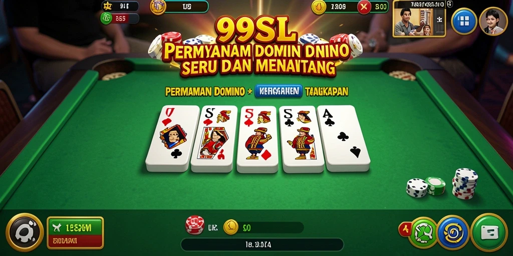 Screenshot gameplay 99SL yang menampilkan pertarungan seru di meja Domino.