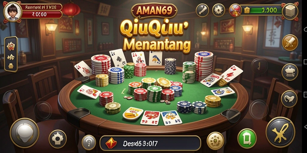 Tangkapan layar permainan QiuQiu AMAN69 yang seru.