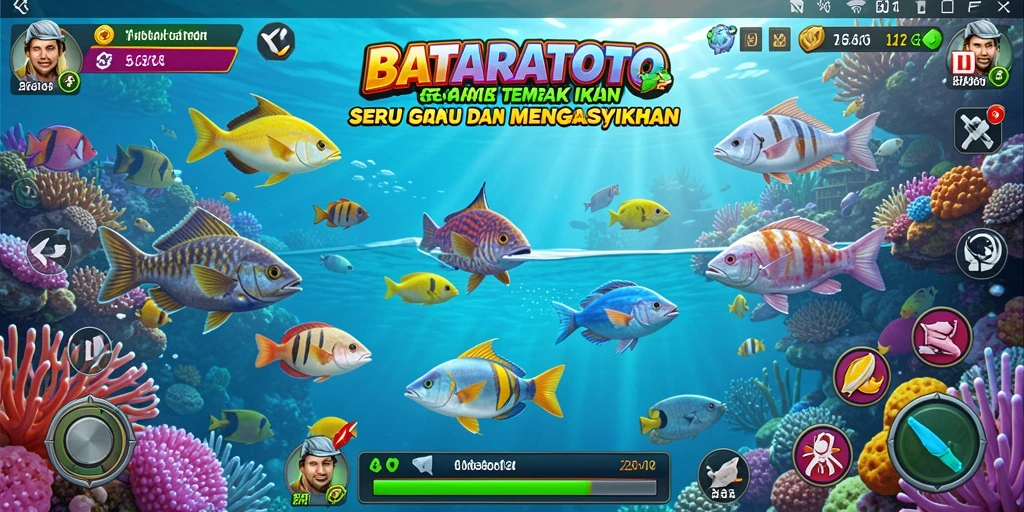 Tampilan gameplay menarik dari BATARATOTO saat menembak ikan.
