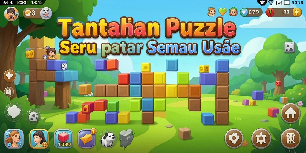 Tampilan gameplay D73 yang menantang dan penuh warna.