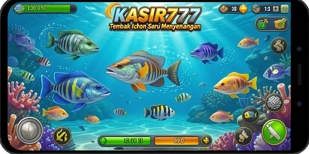 Tampilan screenshot gameplay KASIR777 yang menampilkan aksi seru Tembak Ikan.