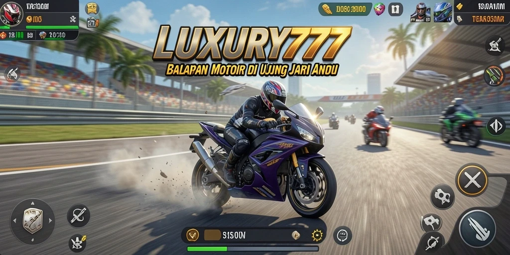 Tampilan seru balapan motor di LUXURY777.