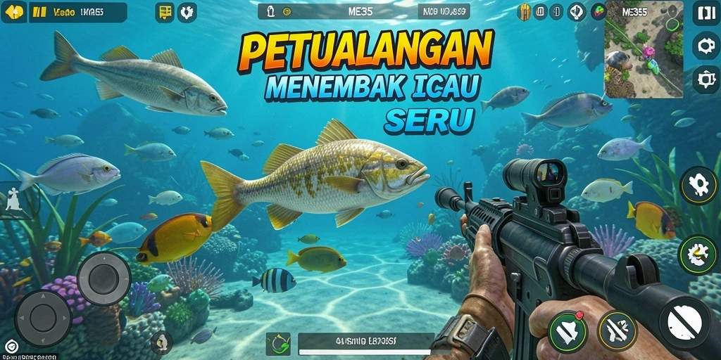 Gameplay seru menembak ikan di dunia bawah laut.