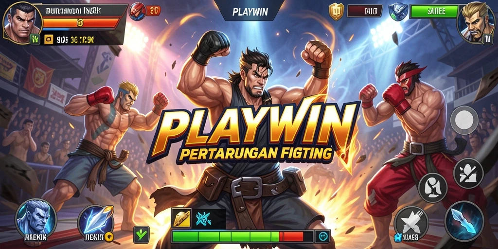 Screenshot menunjukkan pertarungan dinamis dan karakter yang kuat dalam aksi.