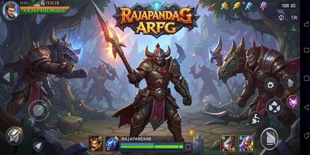 Tampilan gameplay epik RAJAPANDA88 dalam pertempuran ARPG.