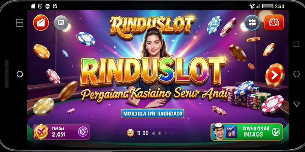 Tampilan gameplay menarik dari RINDUSLOT dengan berbagai mesin slot.