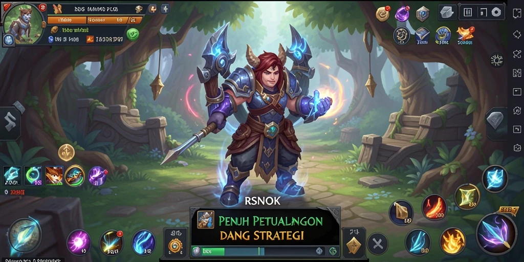 Tampilan gameplay utama RSNOK yang menampilkan pertempuran epik MMORPG.