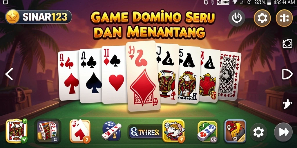 Screenshot gameplay SINAR123 dengan aksi seru permainan Domino.