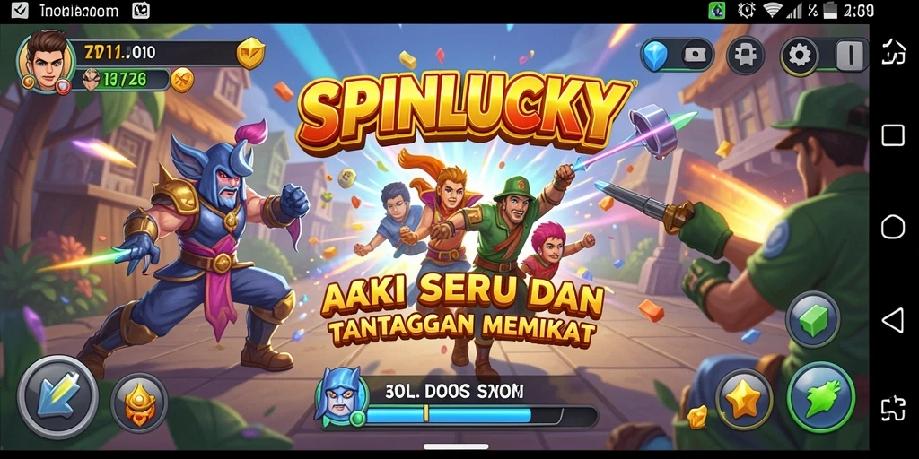 Tampilan gameplay SPINLUCKY yang penuh aksi dan tantangan.