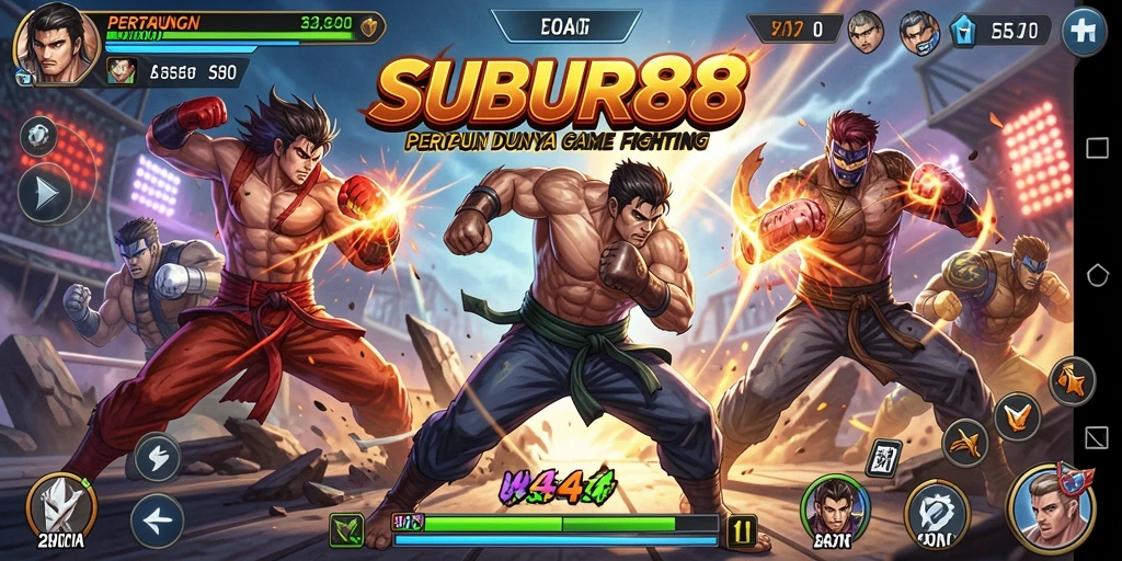 Tampilan gameplay SUBUR88 yang menegangkan dalam pertarungan Fighting.