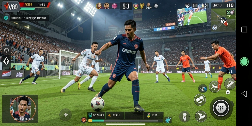 Tampilan gameplay V89 yang seru dan mendebarkan saat bertanding.