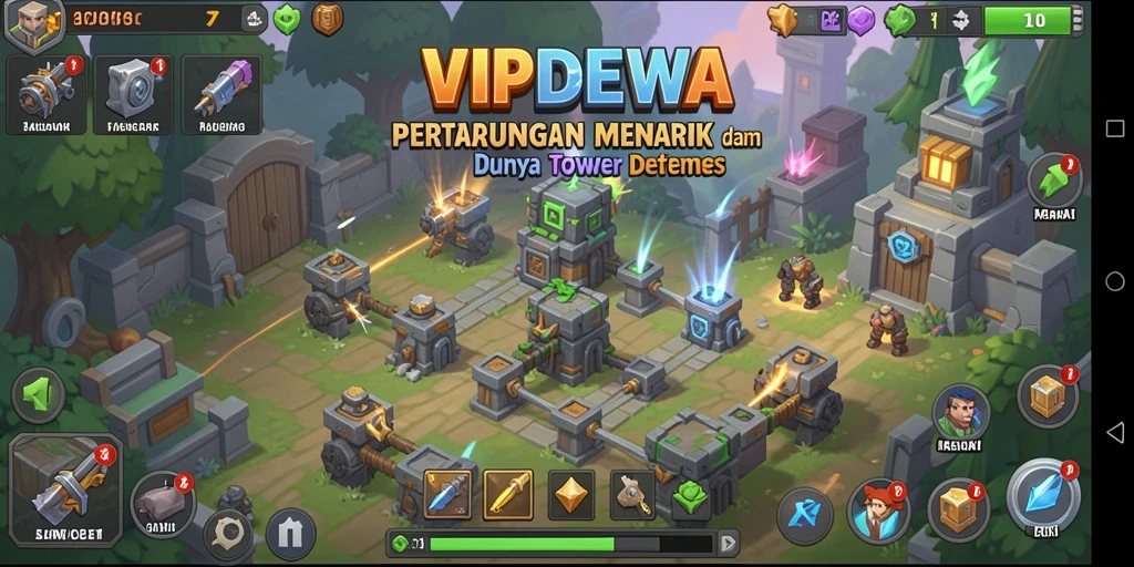 Screenshot menampilkan aksi menakjubkan dalam Tower Defense.